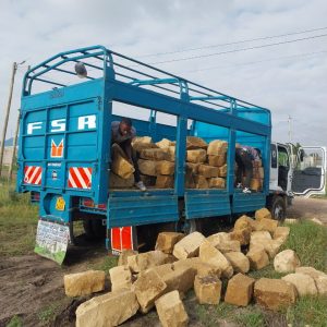 Yellow Bush Stones from Mai Mahiu for decorative wall applications.