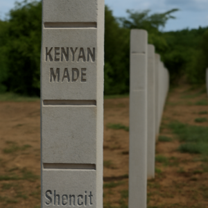 Concrete fencing posts with sturdy, weather-resistant design.