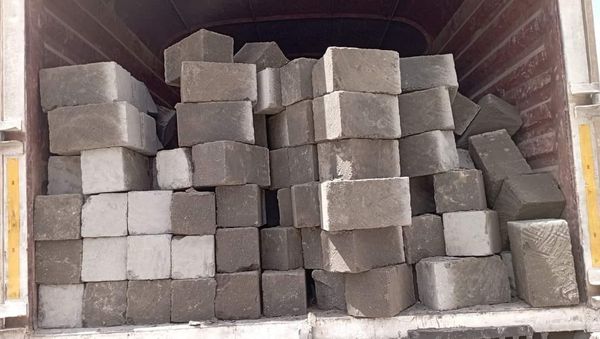 Pile of Ndarugo machine cut stones from Juja quarry ready for delivery across Kenya